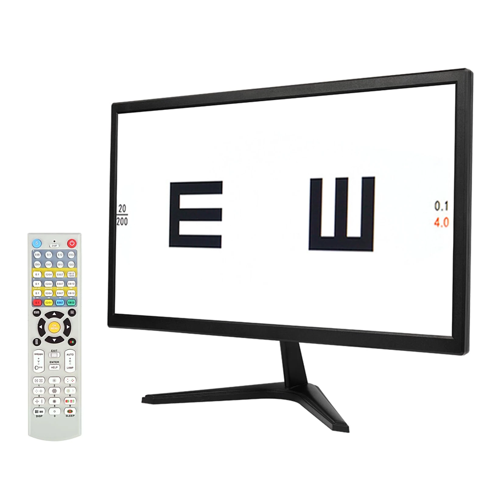 AISITESY Vision Meter Digital LCD Optical Vision Tester, 21.5 Inches, 44 Targets, 5 Display Modes, Remote Control Optometry Tester Projector with Remote Black