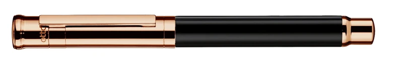 Otto Hutt Design 04 068-16493 Fountain Pen Black/Rose Gold with Shiny Lacquered Barrel and Cap and Fittings Rose Gold Coated Steel Nib Size B