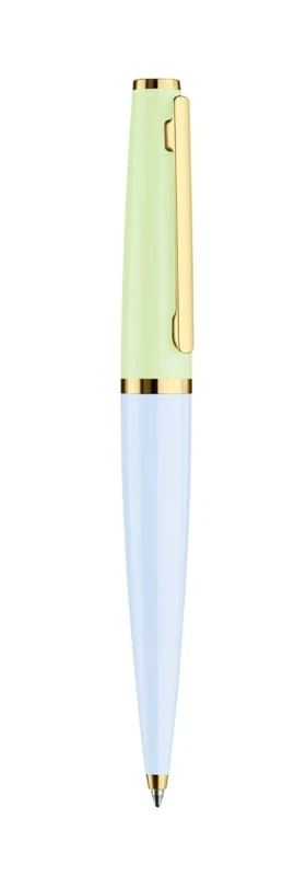 Otto Hutt Design 06 001-11763 Ballpoint Pen Shiny Glacier/Apple Green Gold with Solid Aluminium Barrel and Fittings Gold PVD Coated