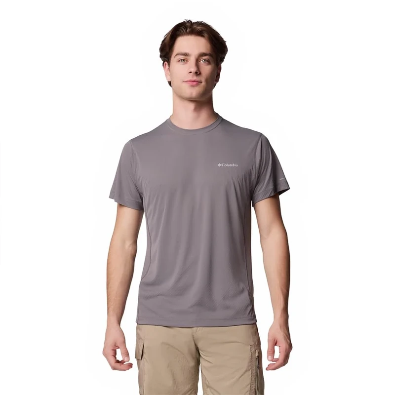 Columbia Men's Zero Rules Light Short Sleeve Crew, Technical Short Sleeve T-Shirt, City Grey, XL