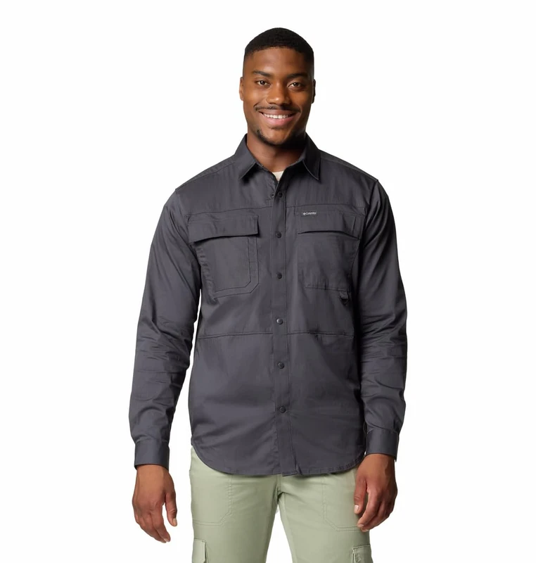 Columbia Men's Landroamer Twill Long Sleeve Shirt, Long Sleeve Shirt, Shark, M