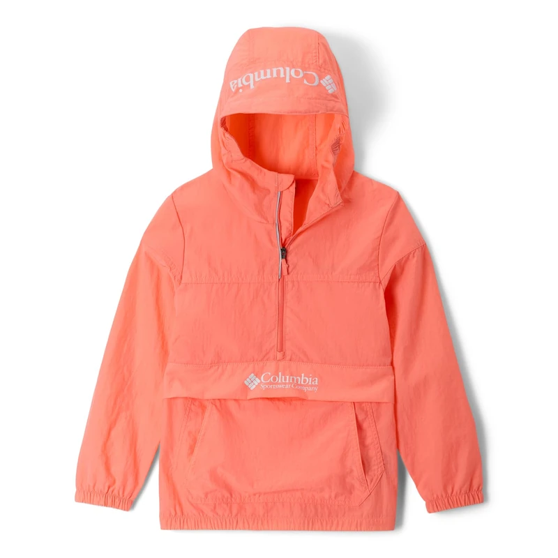 Columbia Youth Unisex Challenger 2 Windbreaker, Lightweight Windbreaker Jacket, Hot Coral, XXS