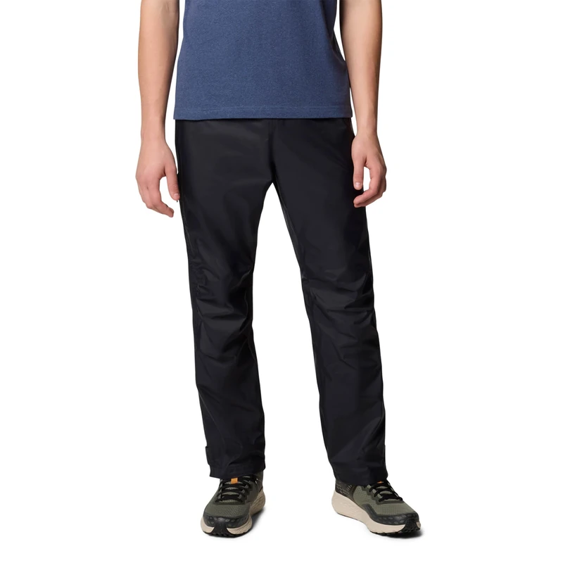 Columbia Men's Pouring Adventure 3 Pant, Waterproof Rain Trousers, Black, Medium Regular