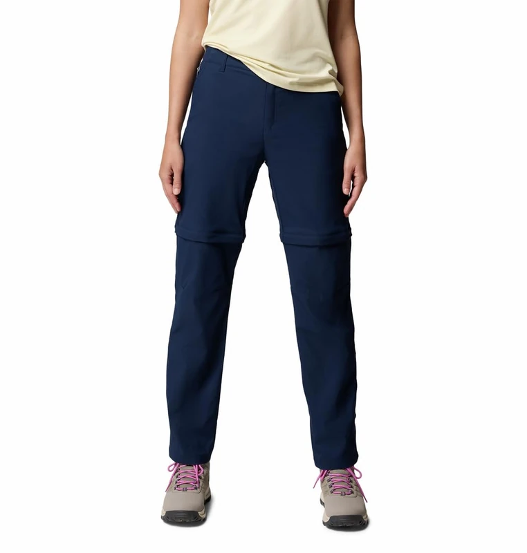 Columbia Women's Leslie Falls Convertible Pant, Hiking Convertible Trousers, Collegiate Navy, W6/L