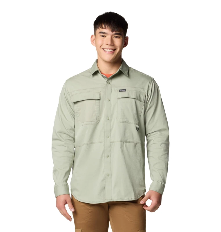 Columbia Men's Landroamer Twill Long Sleeve Shirt, Long Sleeve Shirt, Safari, M