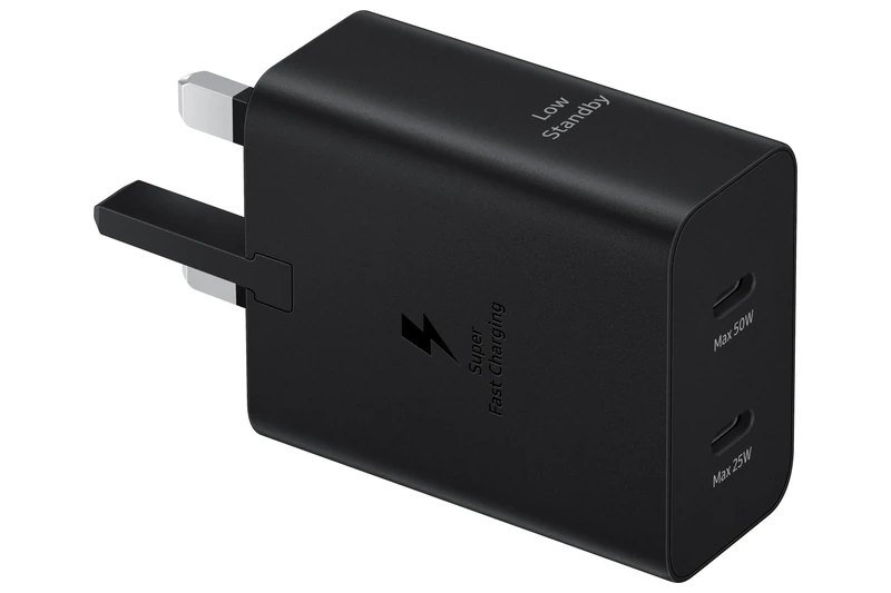 Samsung Galaxy Official 50W Duo Super Fast Power Adapter (with USB-C to C Data Cable), Black