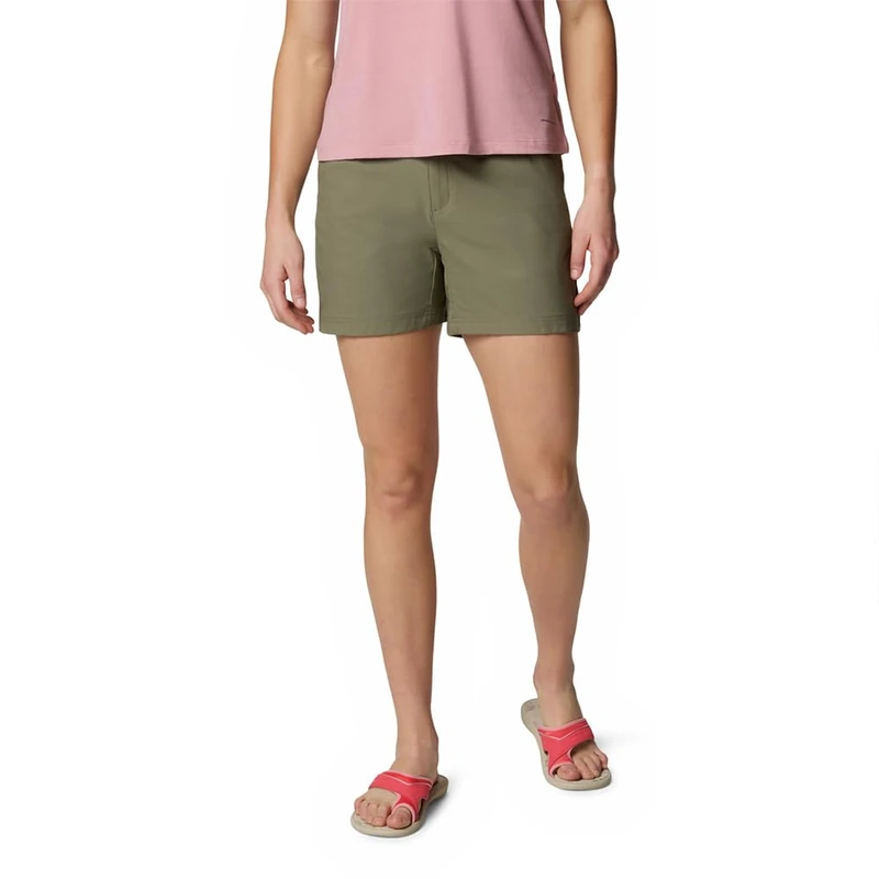 Columbia Women's Leslie Falls Long Short 2, Hiking Shorts, Stone Green, W14/L9