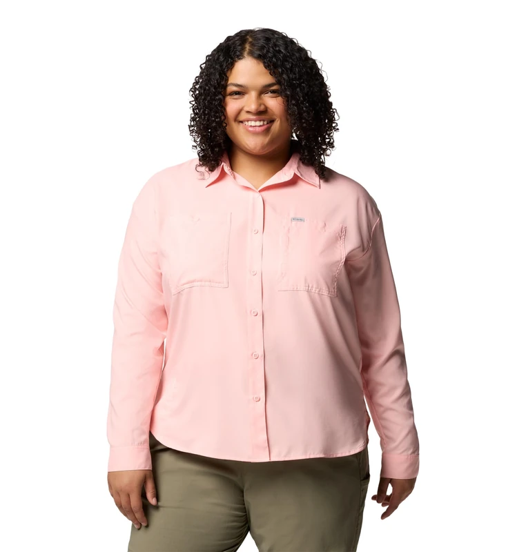 Columbia Women's Silver Ridge Utility Long Sleeve Shirt, Long Sleeve Shirt, Pink Sand, M