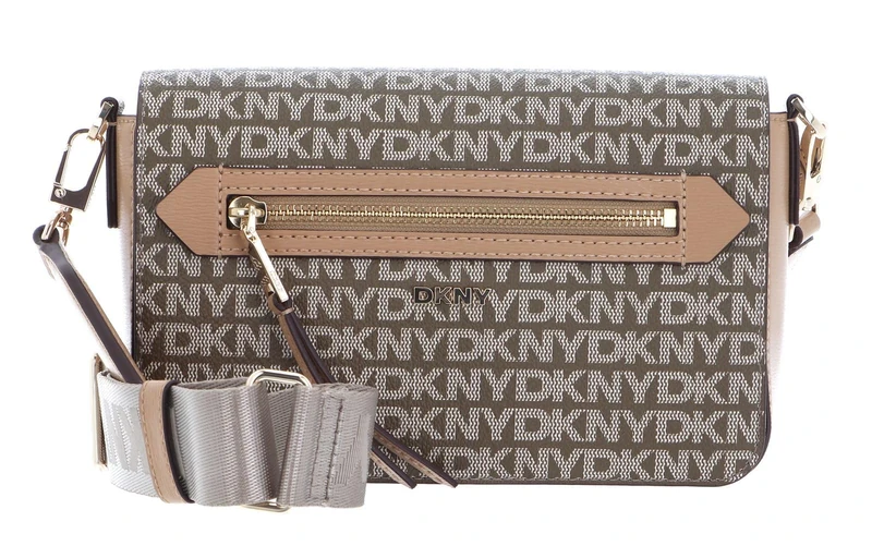 DKNY Women's Bryant Ave Top Zip Dome Crossbody, Chino/Cappuccino, Small