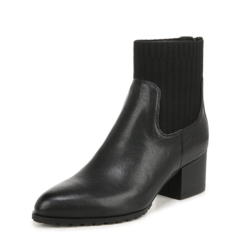 Vionic Women's Ankle-High Boots - Barstow, Black Leather UK 9,Wide Fit