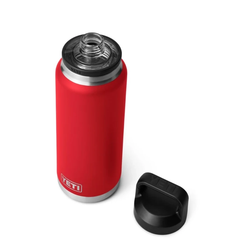 YETI Rambler Bottle Chug, Vacuum Insulated Stainless Steel Bottle with Leakproof Chug Cap, Rescue Red, 36 oz (1 L) - Image 1