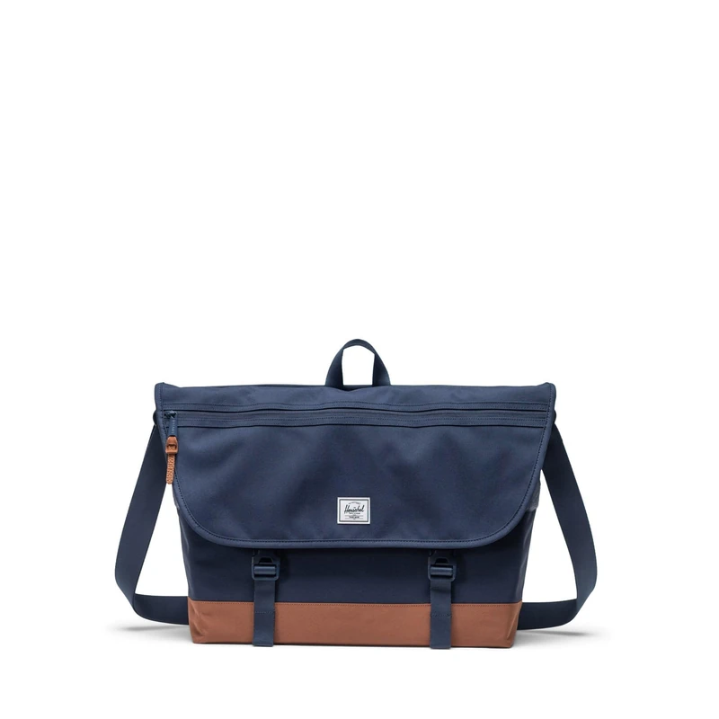 Herschel Cove Messenger Bag - Navy/Saddle Brown - 22.5L - Image 1