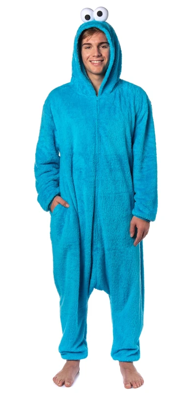 INTIMO Sesame Street Cookie Monster Adult Union Suit Pajamas