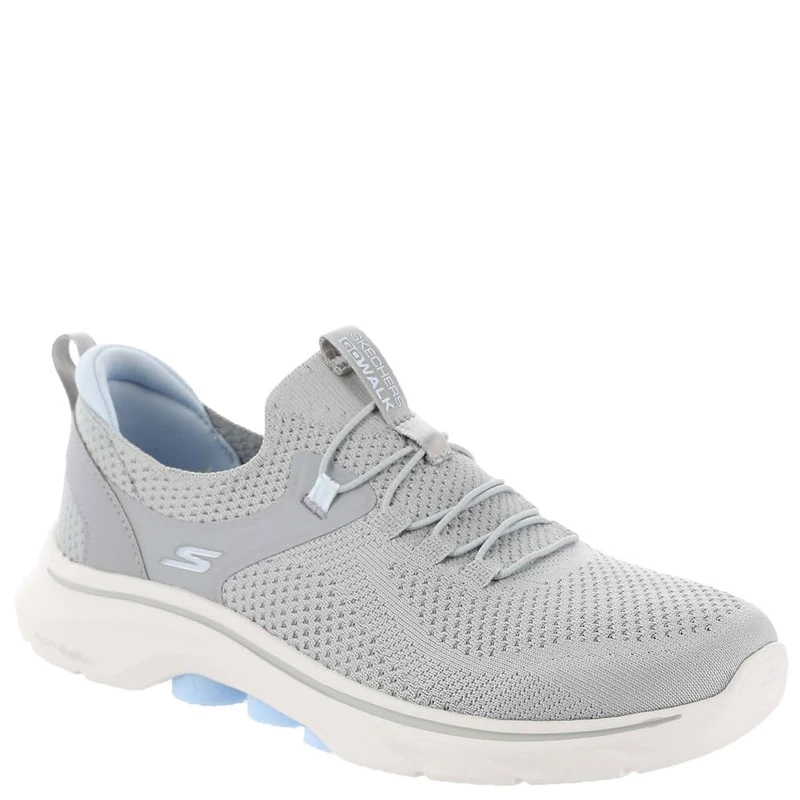Skechers Women's Go Walk 7 Abie Sneaker, Grey Light Blue, 2.5 UK