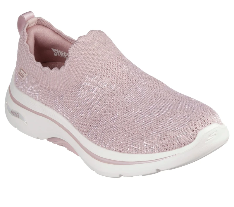 Skechers Women's Go Walk Arch Fit 2.0 Rosa Linda Slip-On Sneakers, Mauve Textile/Trim, 3.5 UK