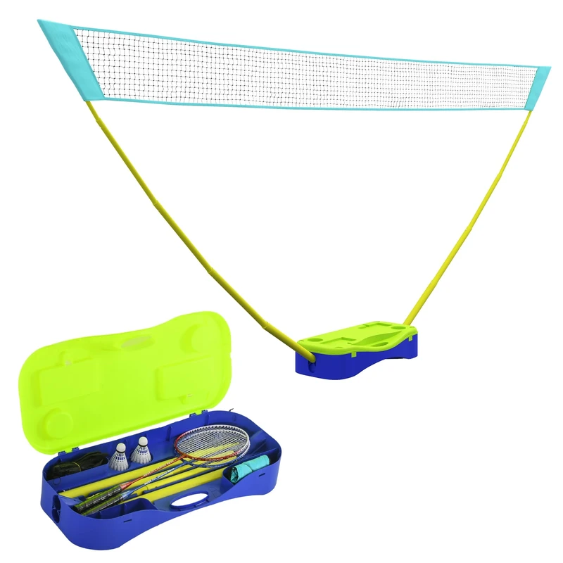 SPORTNOW 4m Portable Badminton Net Set with Freestanding Base, 2 Badminton Rackets, 2 Shuttlecocks, 1 Net and Carry Case, for Outdoor Indoor Sports, Easy Setup
