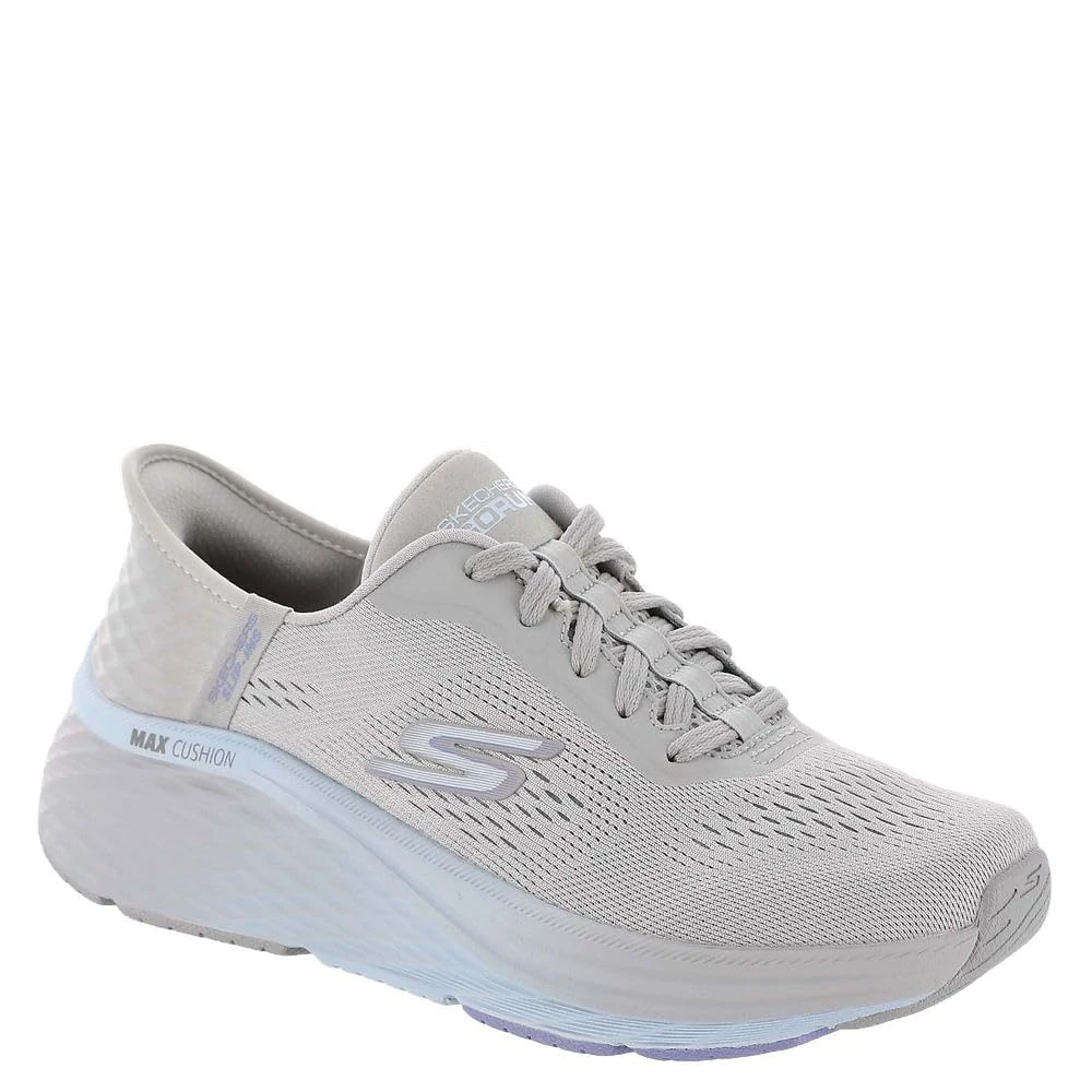 Skechers Women's Max Cushioning Elite 2.0 Solace Hands Free Slip-ins Sneaker, Gray/Blue, 4.5 UK