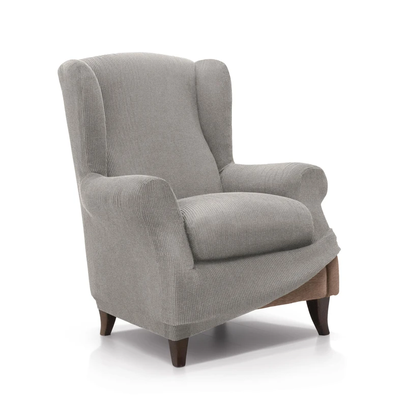 FAVERTI® Elastic Armchair Cover 70 to 100 cm | Royal Model | Light Grey | Adjustable Universal Armchair Cover | Quality Protector Jacquard Fabric Cotton Feel