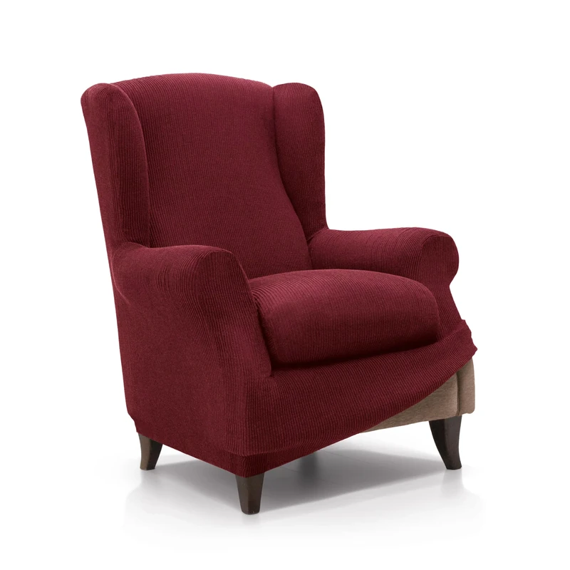 FAVERTI® Elastic Armchair Cover 70 to 100 cm | Royal Model | Burgundy | Adjustable Universal Armchair Cover | Jacquard Fabric Quality Protector Cotton Feel