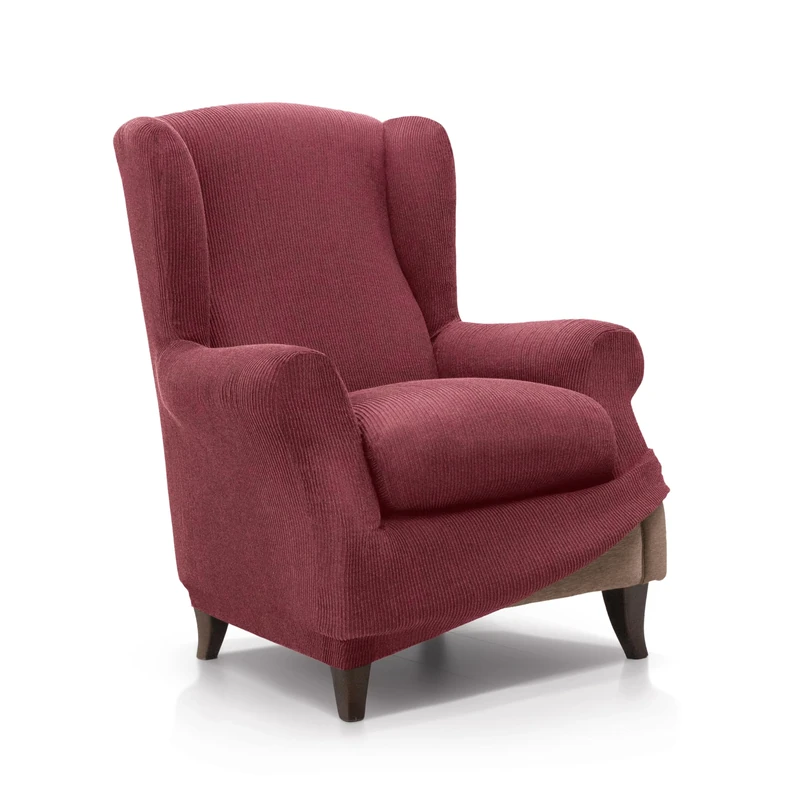 FAVERTI® Elastic Earmuff Armchair Cover from 70 to 100 cm | Royal Model | Dark Fuchsia | Universal Adjustable Armchair Cover | Jacquard Fabric Quality Protector Cotton Feel