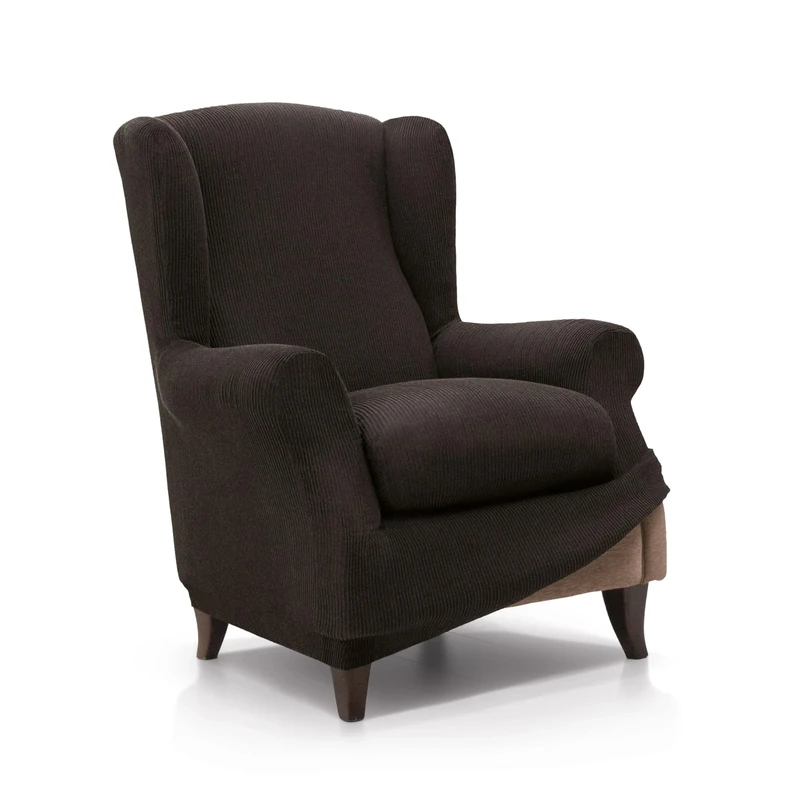FAVERTI® Elastic Armchair Cover 70 to 100 cm | Real Model | Brown | Adjustable Universal Armchair Cover | Jacquard Fabric Quality Protector Cotton Feel