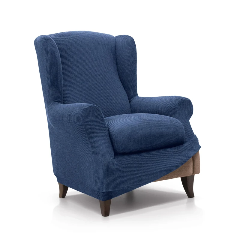 FAVERTI® Elastic Armchair Cover 70 to 100 cm | Royal Model | Blue | Adjustable Universal Armchair Cover | Jacquard Fabric Quality Protector Cotton Feel