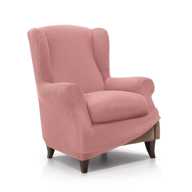 FAVERTI® Elastic Earmuff Armchair Cover from 70 to 100 cm | Real Model | Pastel Pink | Adjustable Universal Armchair Cover | Quality Protector Jacquard Fabric Cotton Feel