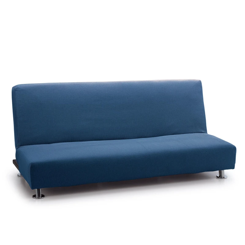 FAVERTI® Elastic Sofa Bed Cover Click Clack Three Seater | Royal Model | Blue | Universal Sofa Bed Cover | Jacquard Fabric Quality Protector Cotton Feel