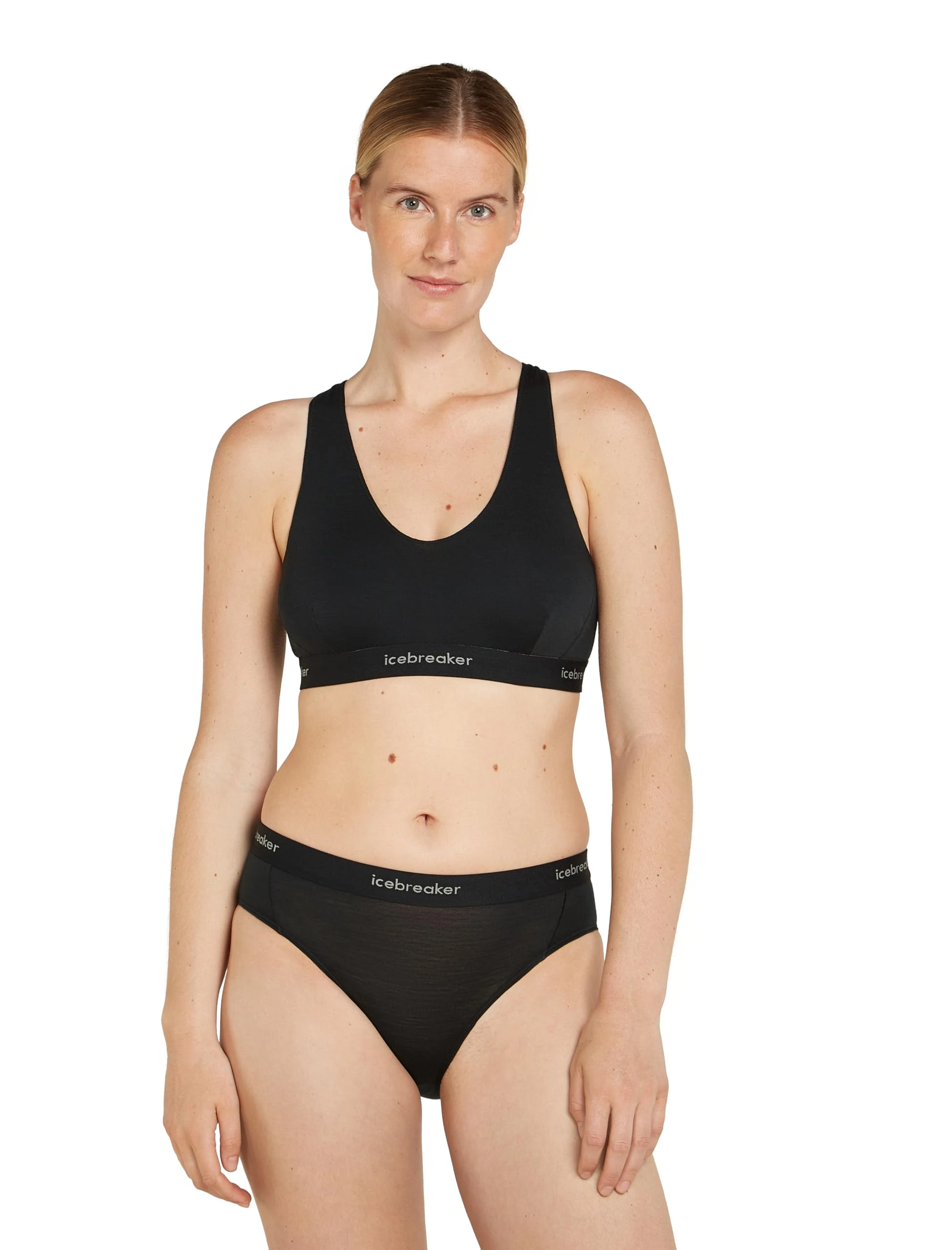 icebreaker Women's Merino 125 Cool-lite Sprite Racerback Bra, Opaque, Black, X-Small