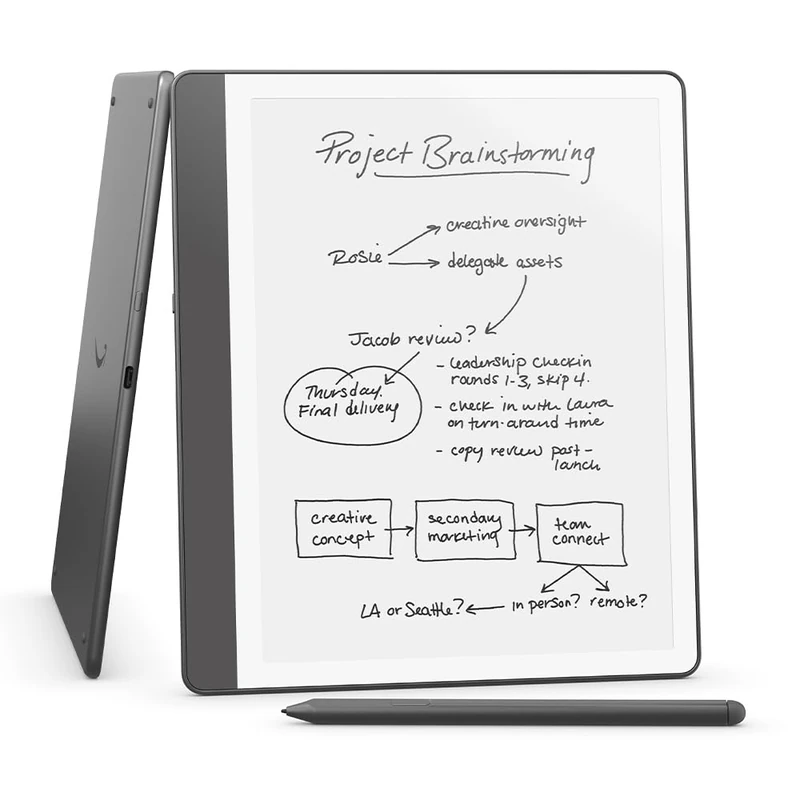 Certified Refurbished Amazon Kindle Scribe (64 GB) – Redesigned display with uniform borders. Now write directly on books and documents. Includes Premium Pen – Tungsten Grey