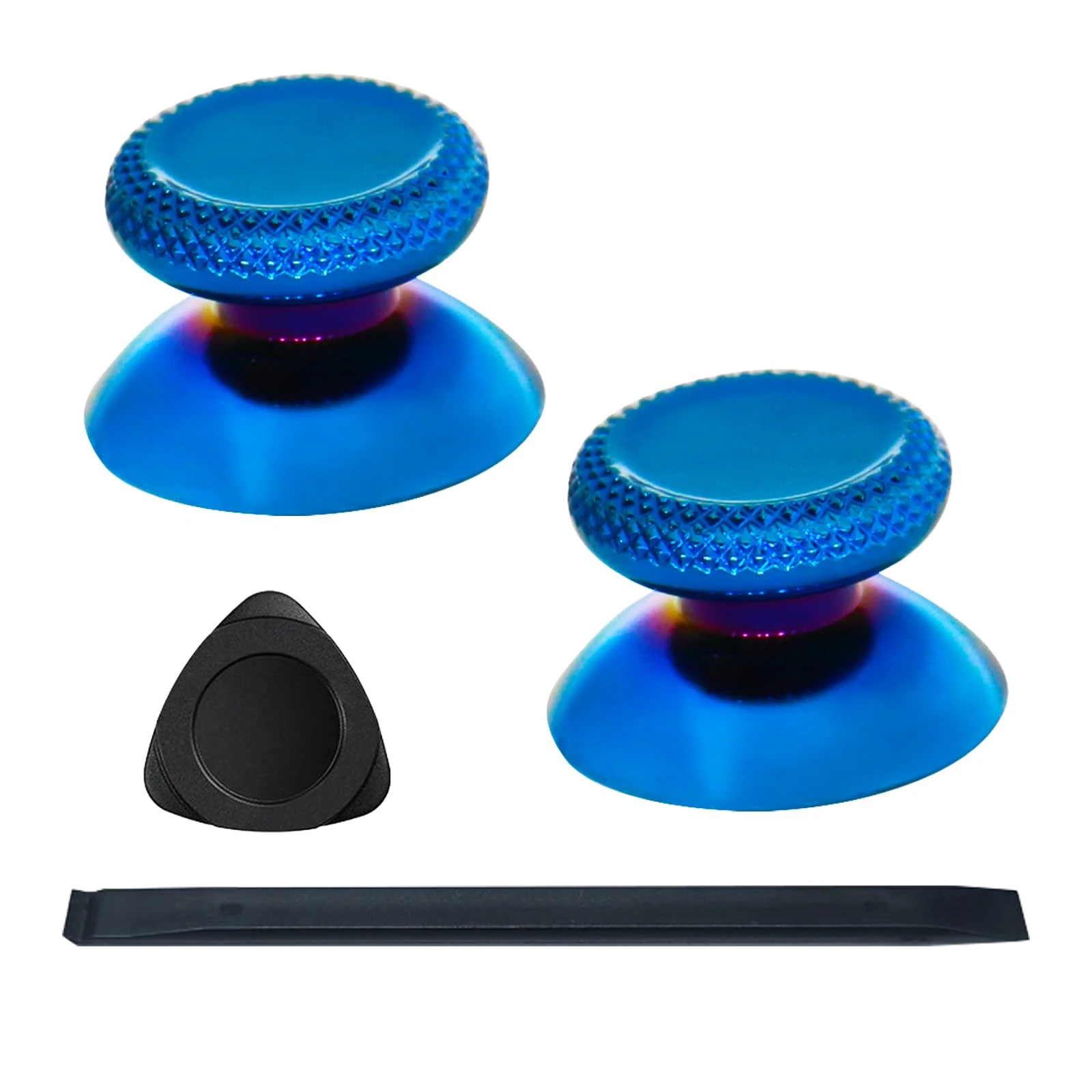Vrbrother 2PCS Metal Thumbsticks Replacement Compatible for Meta Quest3,Oculus Quest2,Quest Pro Left and Right Controllers,VR Accessories Replacement Part Thumb Grip Cap Cover (Blue)