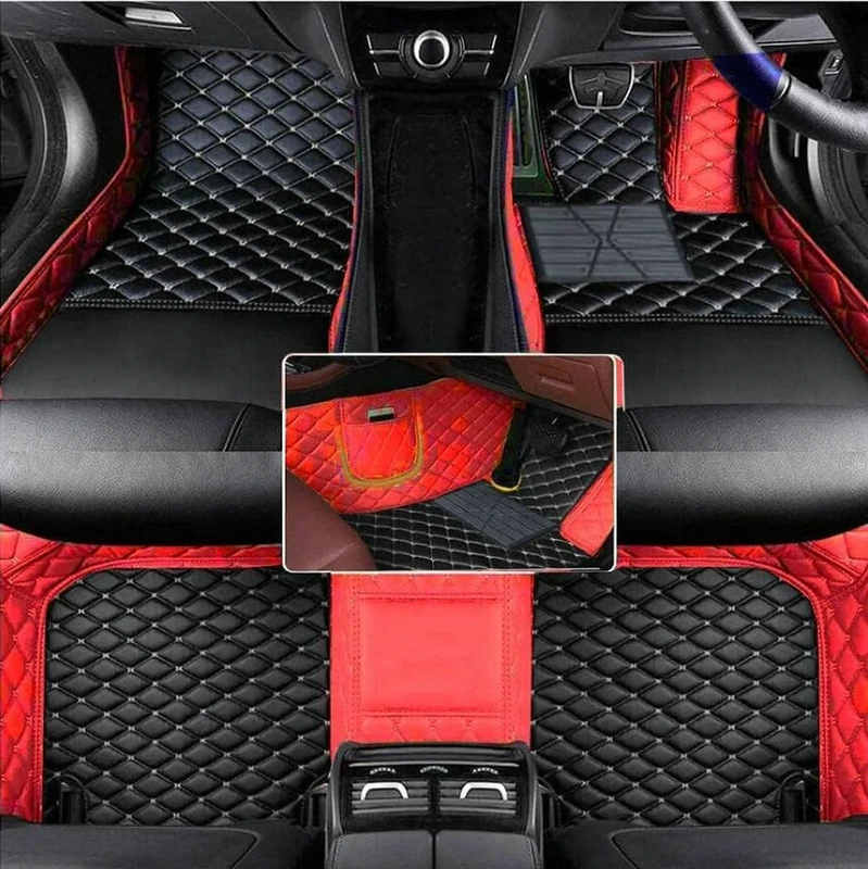 Wptwordcn Custom Personalized Floor Mats for CarsLuxury Full Coverage All Weather Car Floor Mats Anti-Slip Leather Car Mat Set Custom Floor Mats for 99% of Cars, Trucks & SUVs (Color 27)