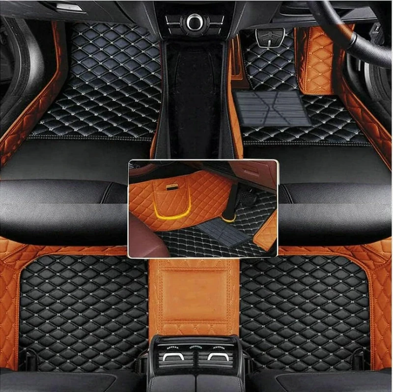 Wptwordcn Custom Personalized Floor Mats for CarsLuxury Full Coverage All Weather Car Floor Mats Anti-Slip Leather Car Mat Set Custom Floor Mats for 99% of Cars, Trucks & SUVs (Color 26) - Image 1
