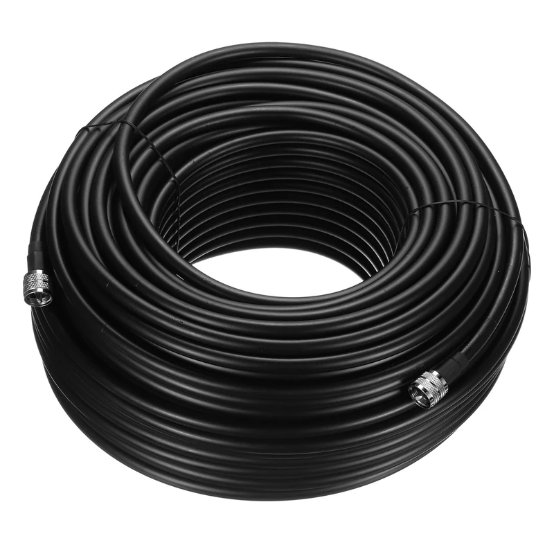 sourcing map RG8/U Coax Cable with Pl-259 Male Connectors for CB/Ham Radio 61m/200ft