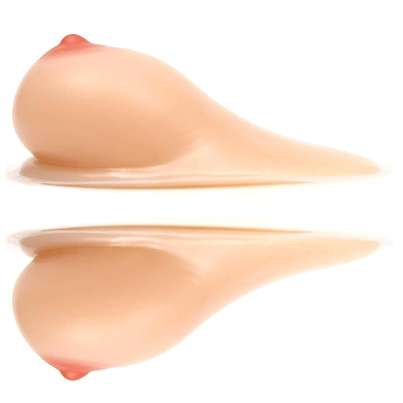 AGUTALITHIC Long Tail Teardrop Shaped Silicone Breast Forms Self-Adhesive 600-1600g/pair Fake Boobs for Transgender Mastectomy Prosthesis Bra Enhancers Inserts(1200g/Pair, Nude)