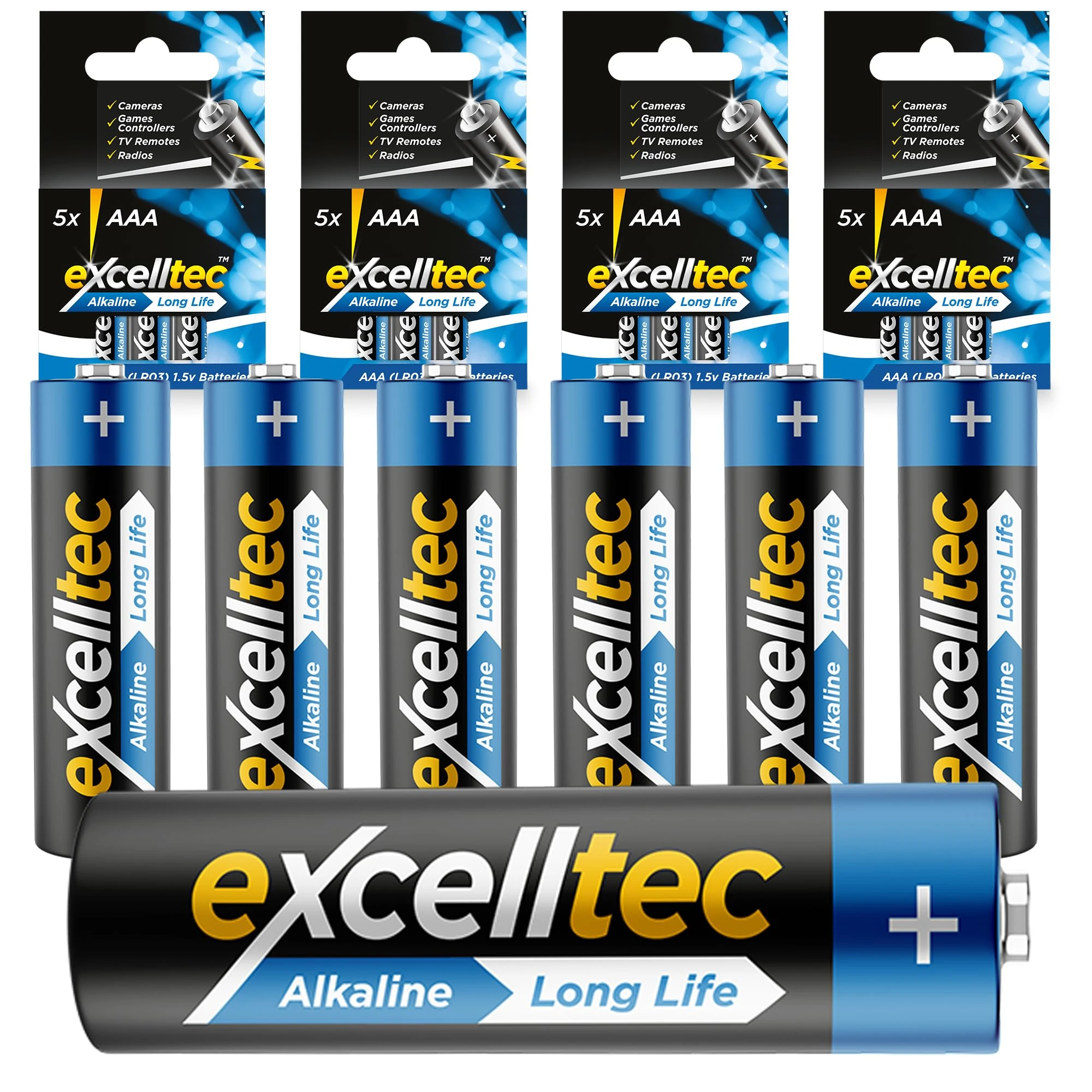 Excelltec 20pk Alkaline Batteries, 1.5V Double AA Disposable Household Batteries for Reliable Power, Long-Lasting Power with Leak-Resistant, Ideal for Everyday Devices, Backup for Emergencies