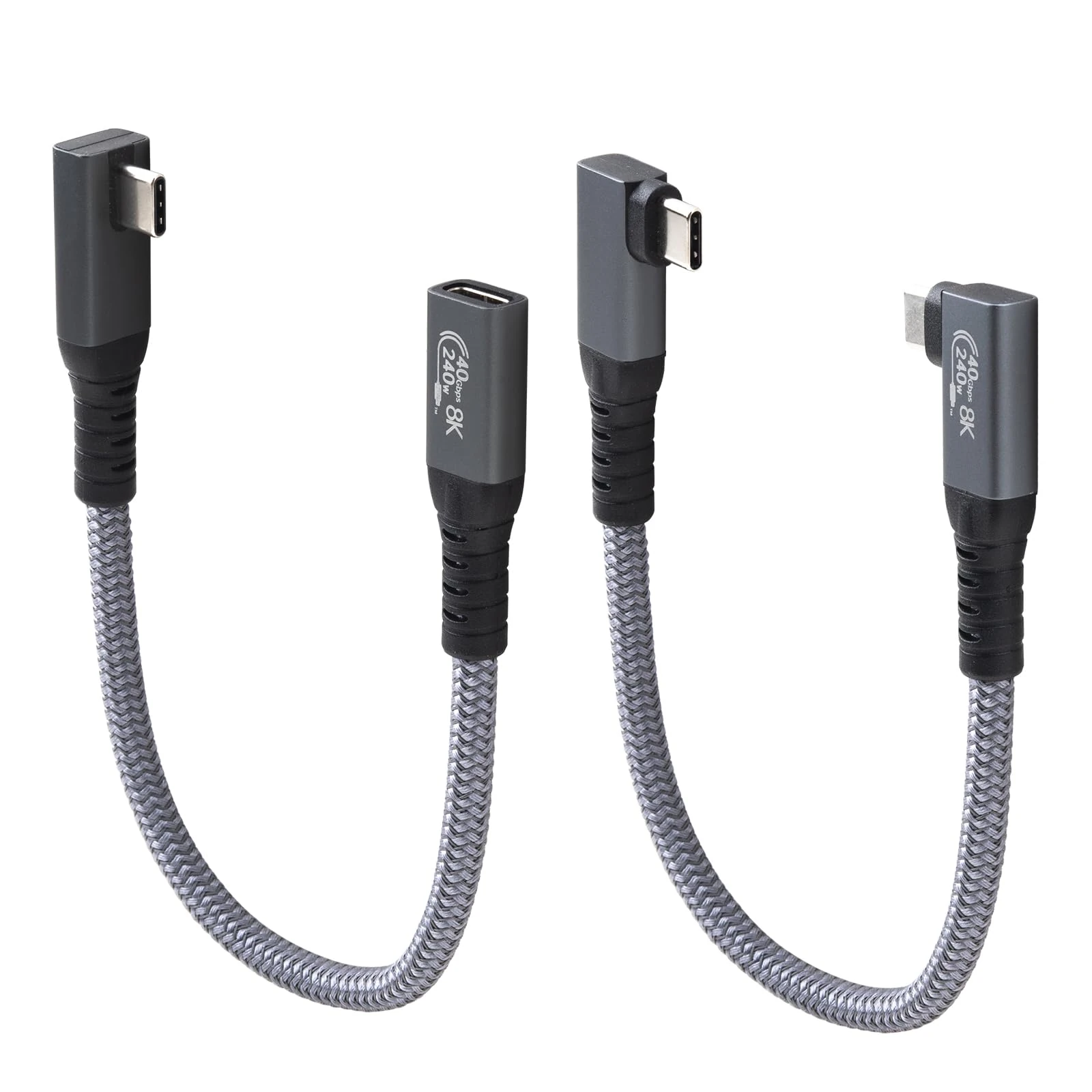 Leehitech 0.2M+0.3M 240W USB C to USB C Short Cable for Thunderbolt 4 Cable, Support 40Gbps Data Transfer and 8K@60Hz Display for iPhone 16/15 Series, Macbook, iPad Air/Pro,Samsung Galaxy S24