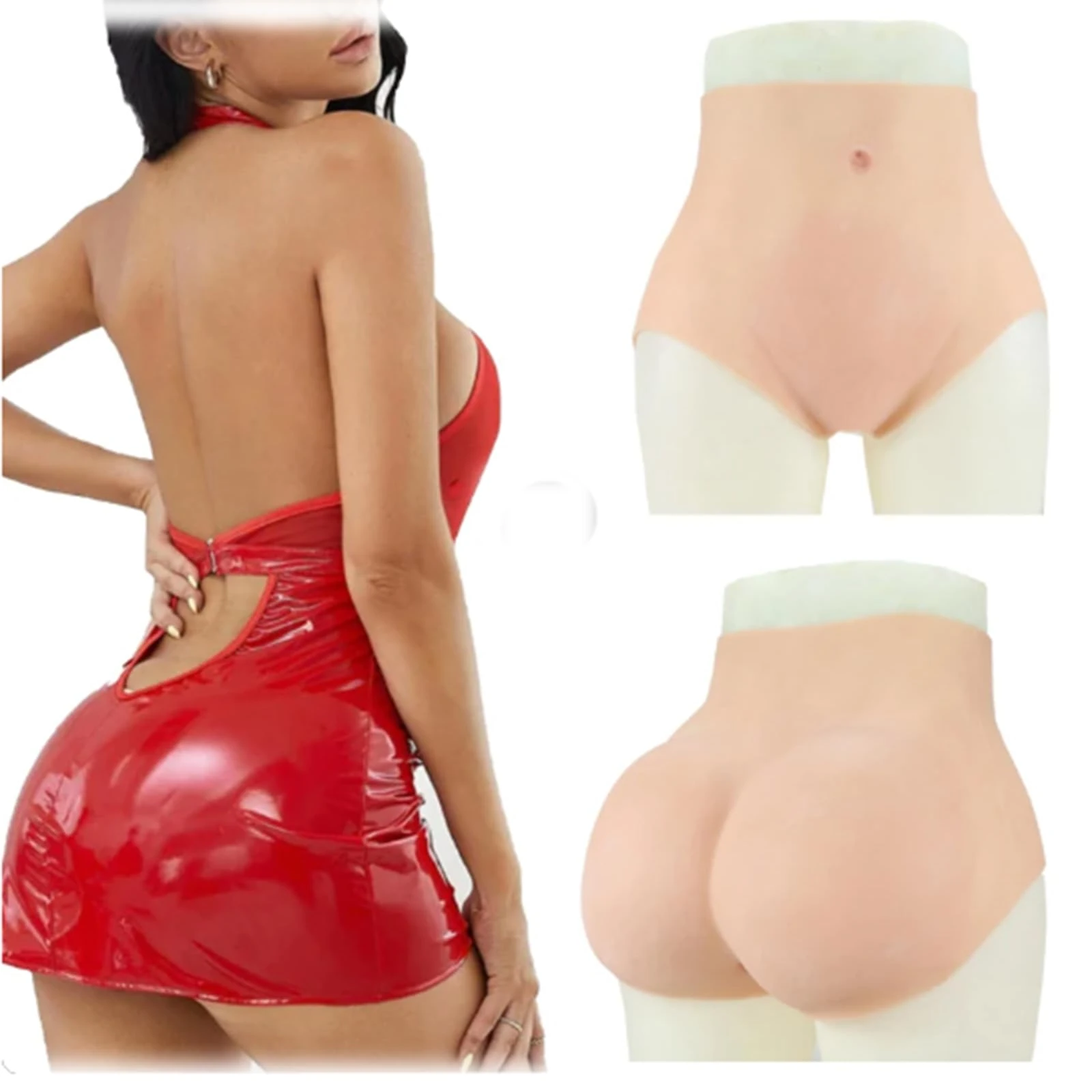 XSWL High Waist Fake Ass Enhancer Underwear Silicon butt Panty Hip Shaper Pad Silicone Buttocks For Women,Color #02,One Size