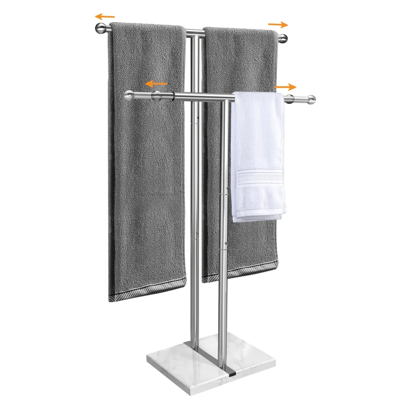Standing Towel Rack 2-Tier with Marble Base