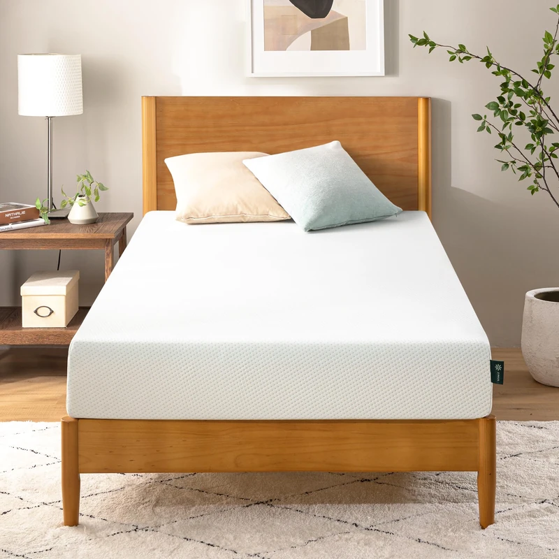Zinus Conventional Bed Mattress, Memory Foam, White, Single