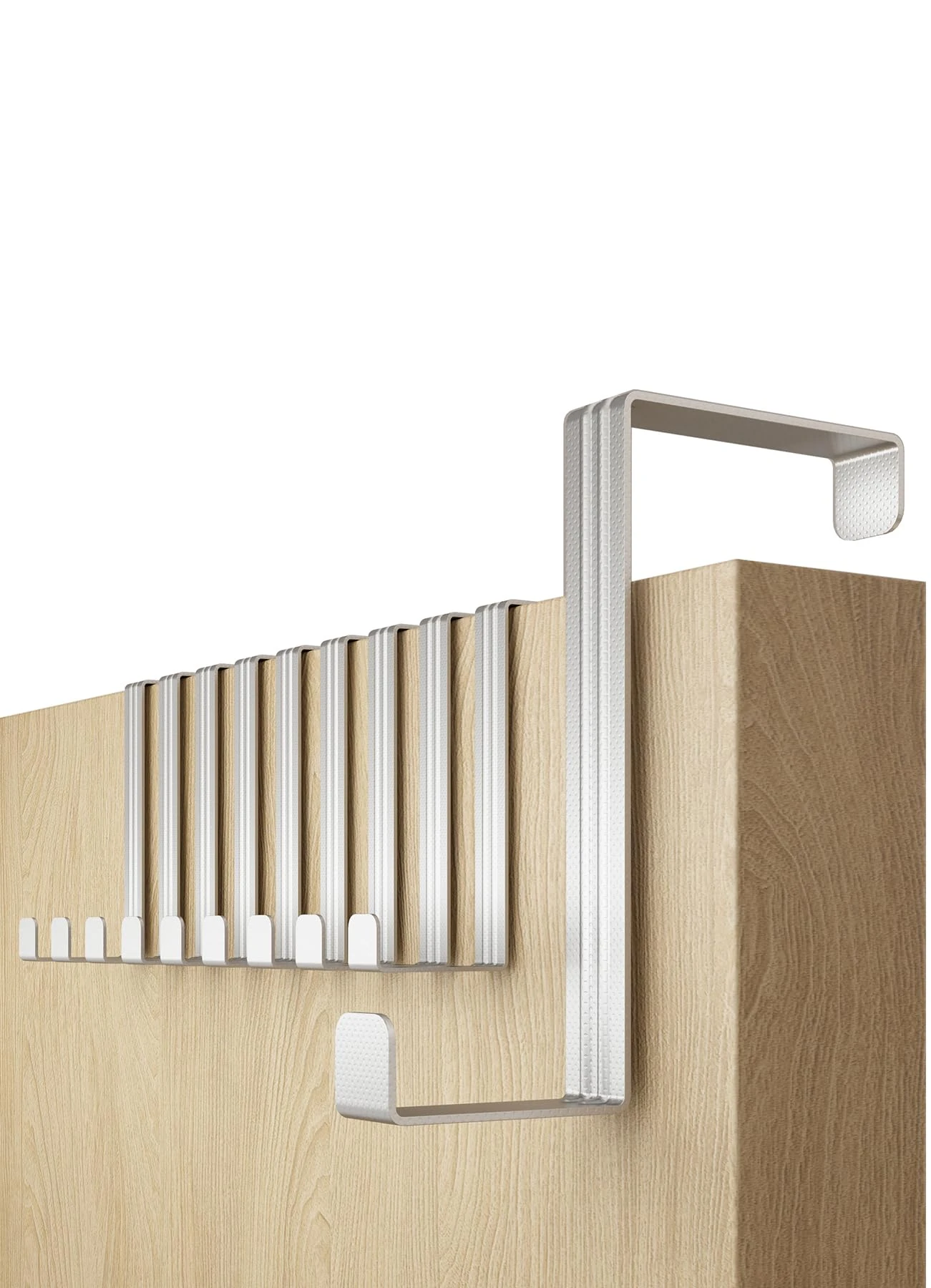 4smile Over Door Hook Set of 10 – Silver Coat Hanger for Leaf Depth 3.6 cm (1.4") + 4.1 cm (1.6"), Stable Coat Hooks, Ideal as Wreath Hanger
