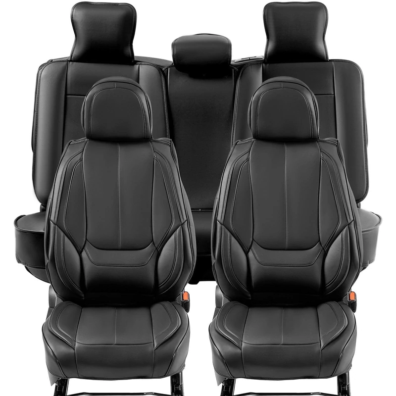 VEVOR Seat Covers, Universal Car Seat Covers Full Set Seats, Front and Rear Seat, 13pcs Faux Leather Seat Cover, Full Enclosed Design, Detachable Headrest and Airbag Compatible, for Most Car SUV Truck
