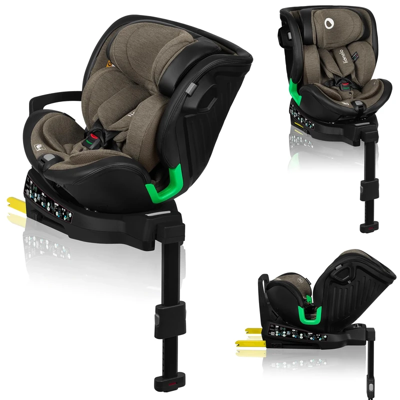 LIONELO Baby Car Seat HARMONY i-Size for kids 0-36 kg with EasyTurn Swivel 360°, ISOFIX, Side Impact Guard, Bamboo Comfort, Grows with Child (40-150 cm/Group 0+1/2/3 Approx 0-12 Years) Advanced Safety