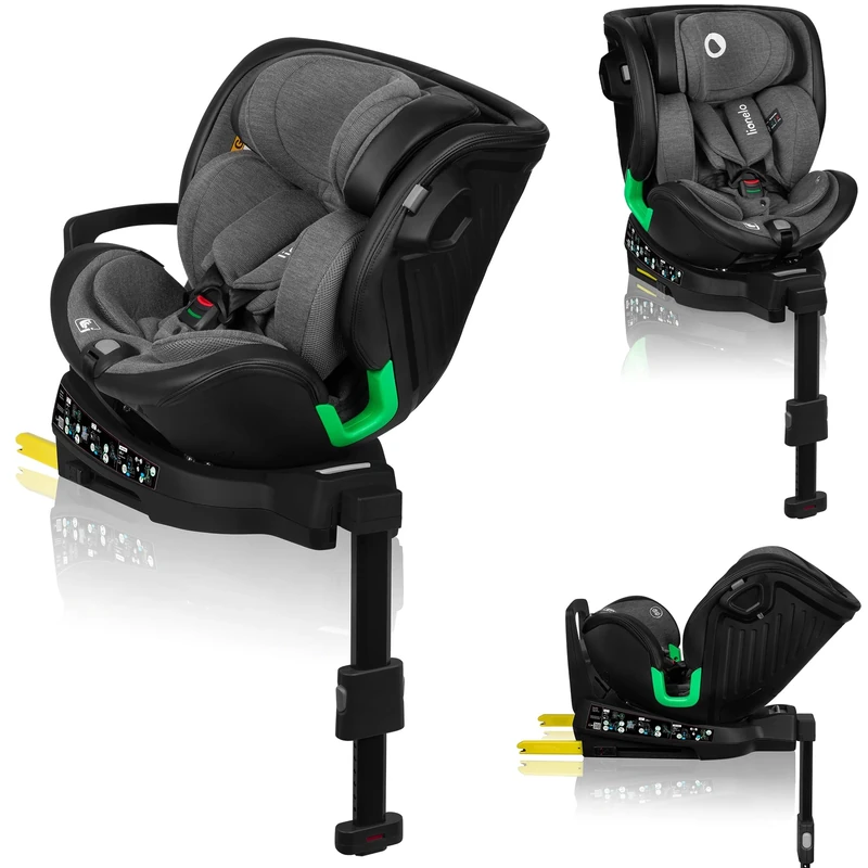 LIONELO Baby Car Seat HARMONY i-Size for kids 0-36 kg with EasyTurn Swivel 360°, ISOFIX, Side Impact Guard, Bamboo Comfort, Grows with Child (40-150 cm/Group 0+1/2/3 Approx 0-12 Years) Advanced Safety