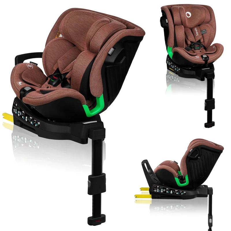 LIONELO Baby Car Seat HARMONY i-Size for kids 0-36 kg with EasyTurn Swivel 360°, ISOFIX, Side Impact Guard, Bamboo Comfort, Grows with Child (40-150 cm/Group 0+1/2/3 Approx 0-12 Years) Advanced Safety