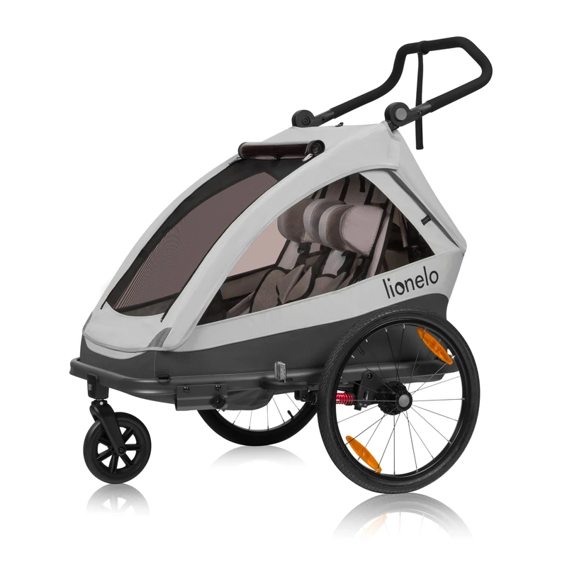 Lionelo Cama Grey Stone Bicycle Trailer and Stroller 2-in-1 - Image 1