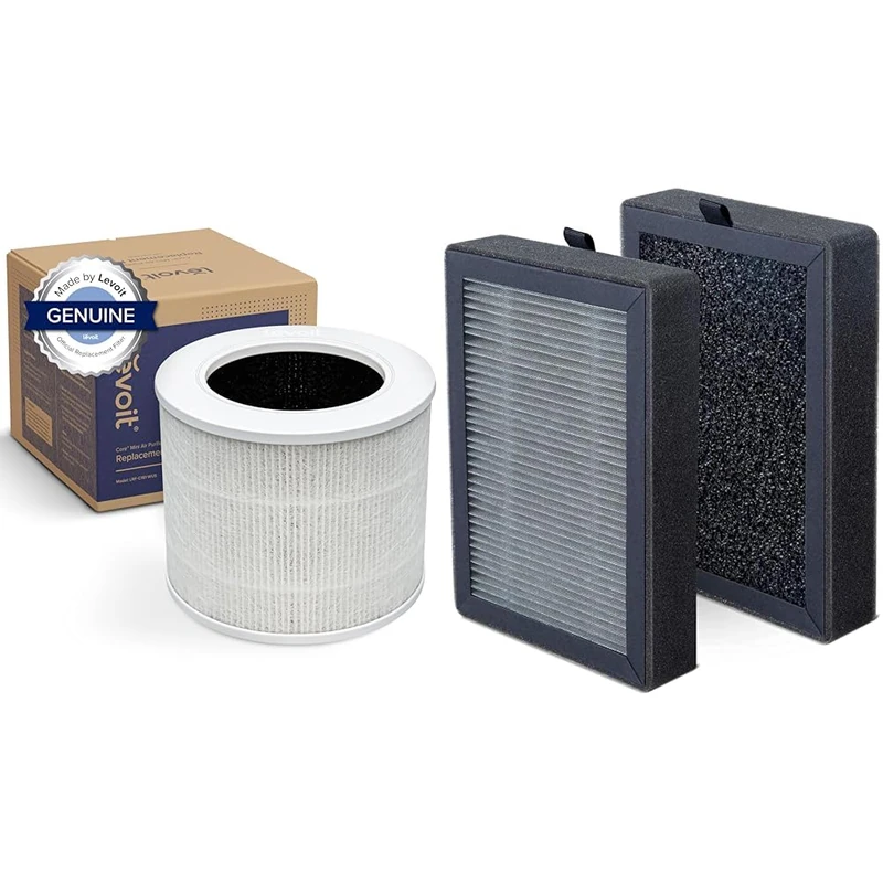 LEVOIT Air Purifier Replacement Filter 3-in-1 HEPA, High-Efficiency Activated Carbon & Air Purifier Replacement 3-in-1 Pre, HEPA, Activated Carbon, 3-Stage Filtration System, LV-H128-RF