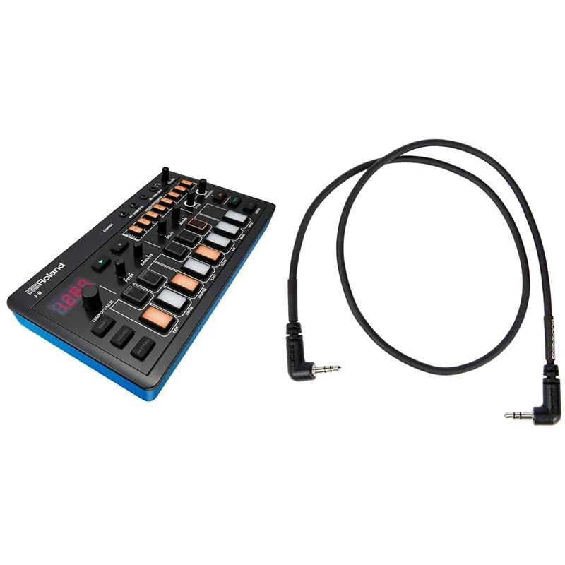 ROLAND AIRA Compact J-6 CHORD SYNTH | Portable song creation machine & BOSS BCC-2-3535 – 2ft / 60cm – Space-saving 3.5mm TRS MIDI Cable – provides premium connectivity pedals