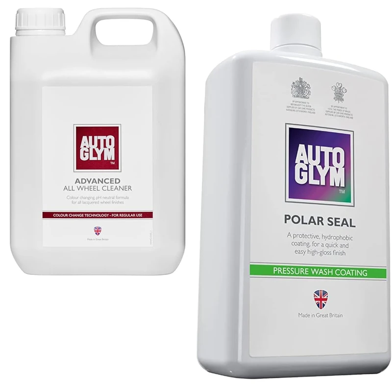 Autoglym Advanced All Wheel Cleaner,2.5L – Colour Change Technology Reacts & Polar Seal, 1L - Thick Snow Foam Pressure Wash Coating For High-Gloss Finish On Your Car Exterior