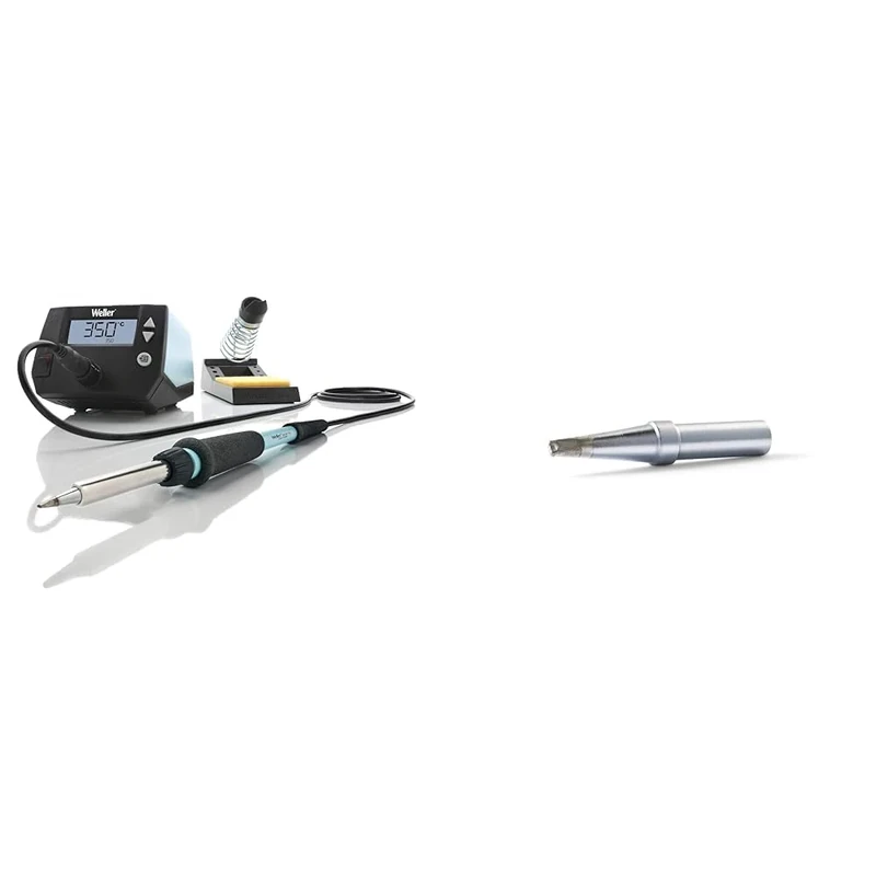 Weller WE 1010 (T0053298399) 70W/230V WE Digital Soldering Station Kit with UK Plug & ET B (4ETB-1) Soldering Tip for Weller WE 1010, Chisel, Width 2.4mm, Thickness 0.8mm, 1 Piece